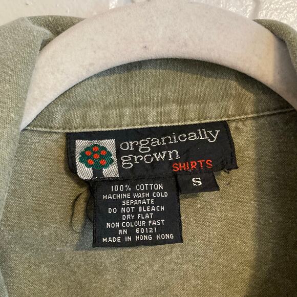 Vintage 90s Army Green Double Breasted Lightweight Skater Cotton Jacket Sz Small - Picture 7 of 16